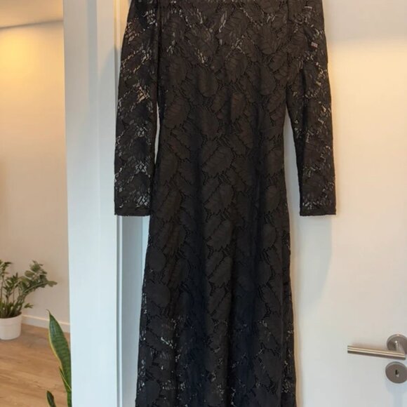 Black lace midi dress Mango, s - Picture 3 of 3